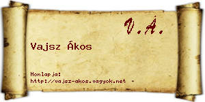 Vajsz Ákos névjegykártya